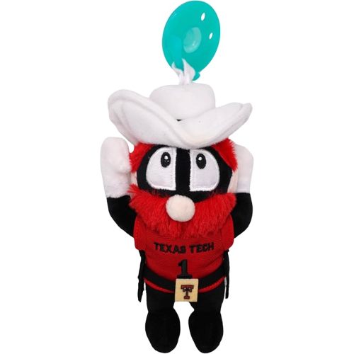 Baby Boy and Girl Silicone Pacifier with College Mascot Stuffed Toy Plush, Collegiately Licensed, Raider Red, Texas Tech University
