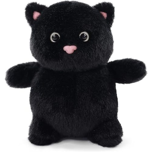 Sew Butiful 8" Black Cat Stuffed Animals Plush, Cute Plushie for Animal Themed Parties Teacher Student Award, Animal Toys for Baby, Boy, Girls, Great for Nursery, Room Decor, Bed