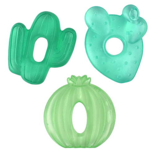 Itzy Ritzy Water-Filled Coordinating Cactus Water Teethers, Unisex, Set of 3 Green Cacti