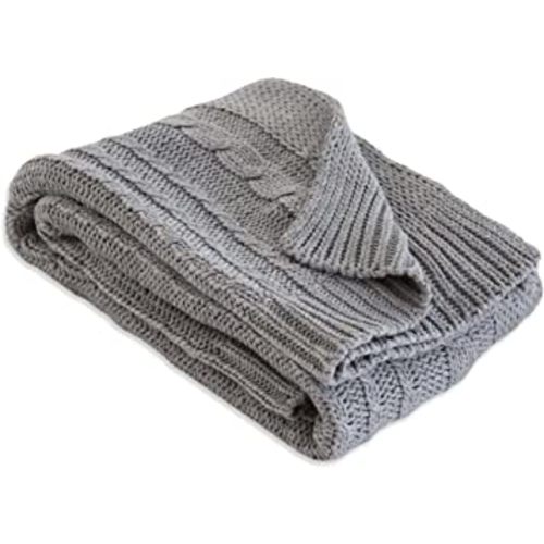 Burt's Bees Baby - Cable Knit Blanket, Baby Nursery & Stroller Blanket, 100% Organic Cotton, 30" x 40" (Heather Grey), 1 Count (Pack of 1)