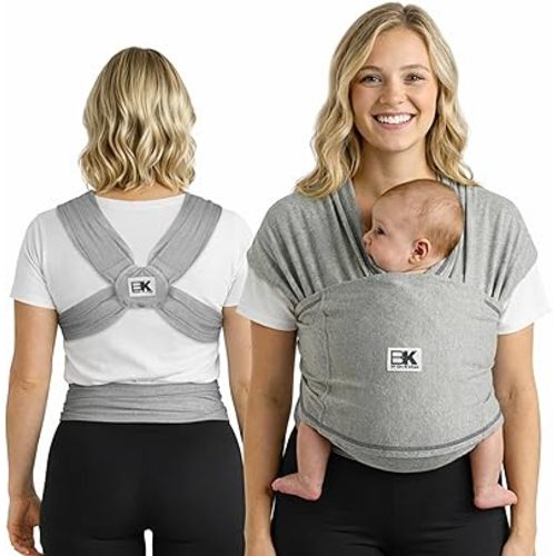 Original Baby K'tan Baby Carrier: #1 Easy Pre-Wrapped, Soft, Slip-On, No Rings, No Buckles | 5 in 1 Baby Sling for Hands-Free Comfort | Heather Grey | Medium