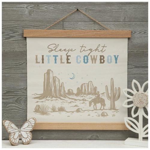 Sleep Tight Little Cowboy Tapestry Canvas Wall Decor