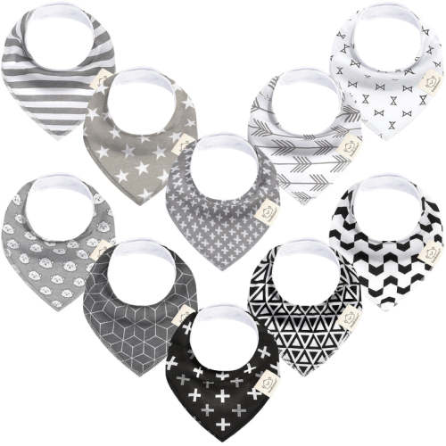 10-Pack Organic Bandana Bibs MONOS / One Size