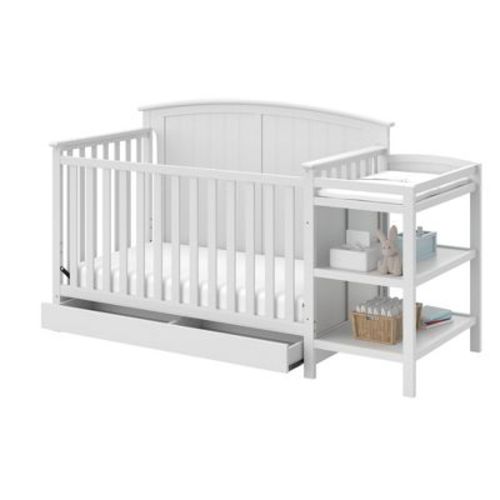 Storkcraft Steveston 4-in-1 Convertible Crib And Changer With Drawer - White