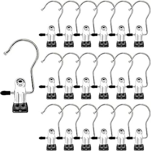 Laundry Hooks Hanging Clips Clothes Pins Closet Hanger Organizer Clamps Socks Towel Clips Heavy Duty Clothespins Bulk Hanger Clips for Closet Travel Pants Socks Handbags, 40 Pack