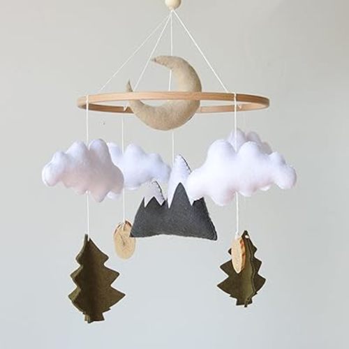 Woodland Mobile for Crib Forest Baby Mobile for Crib Woodland Crib Mobile for Boys Minimalism Baby Mobile for Bassinet