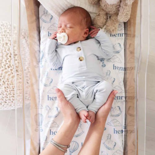 Up In The Clouds Personalized Swaddle Blanket