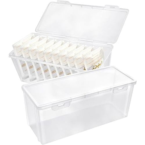 2Pcs Refrigerator Organizers and Storage, Clear Storage Tower for Breastmilk Storage Bags, PP Freezer Organizer Bins with Lid for Bottles Yogurt Storage Bags Pantry Kitchen Storage Container