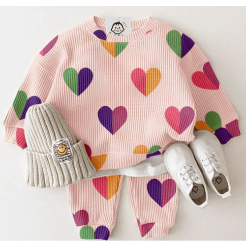 2-Piece Baby Toddler Colorful Love Sets