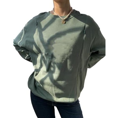 AEARGIV Women Causal Maternity Nursing Sweatshirt Comfort Friendly Zip Breastfeeding Pullover Tops Mama's Boobery Sweater
