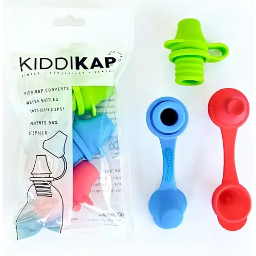 No Spill Silicone Bottle Topper Spout - 3 Pack Bundle (Red, Blue, Green) - BPA Free - 7mm Slit
