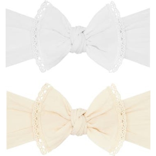 2-Pack Pom Trimmed Bow Headbands
