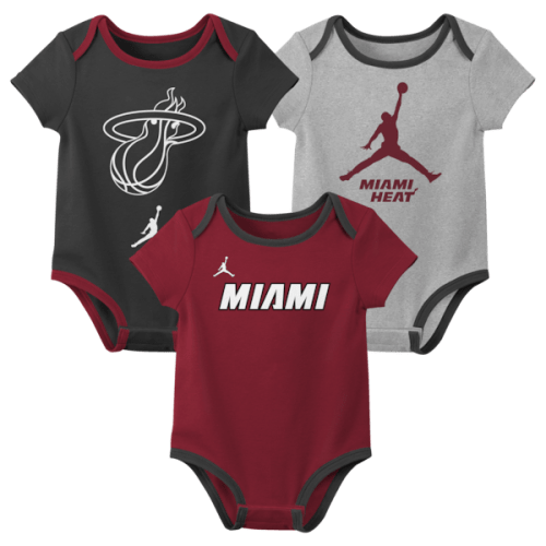 Miami Heat Jordan Brand Newborn & Infant Statement Edition Three-Pack Bodysuit Set
