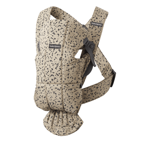 Baby Carrier Mini: Beige/Dark gray print - Woven