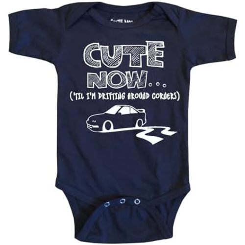 Cute Now... 'Til I'm Drifting Around Corners - Infant/Baby Racing Cars Drifter Bodysuit Cotton Clothing