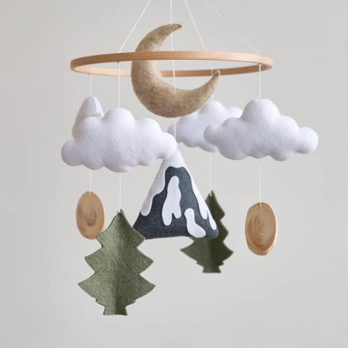 Baby mobile, Mountain nursery mobile, Crib mobile, Woodland nursery, Baby shower gift, Forest baby mobile, Handmade mobile, Felt baby mobile