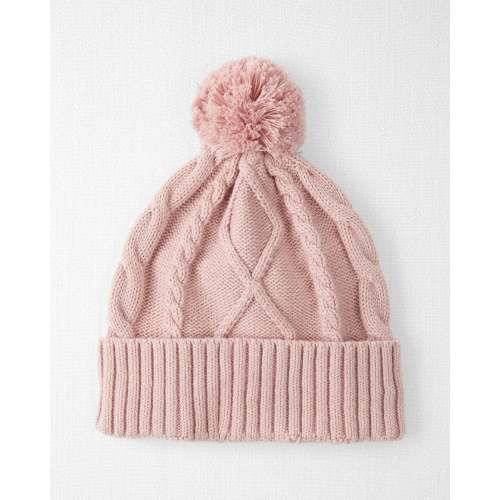 Baby Organic Cotton Cable Knit Beanie in Perfect Pink - Little Planet | Carter's