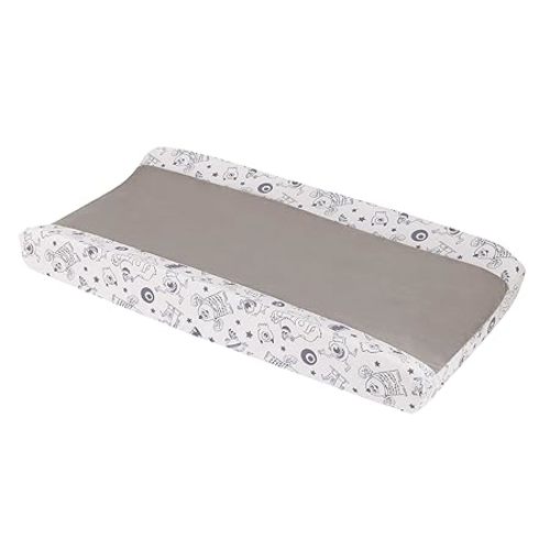 Disney Monsters, Inc. Cutest Little Monster Gray, and White Contoured Changing Pad Cover