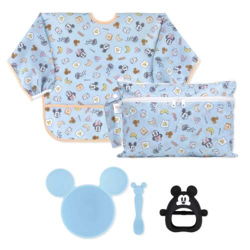 On-The-Go Mealtime 5-Piece Set: Mickey + Minnie Mouse Sunny Side Up Blue