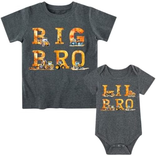Funnycokid Big Brother Little Brother Matching Outfits Toddler Lil Bro Boy Shirts Set Baby Gifts Clothes