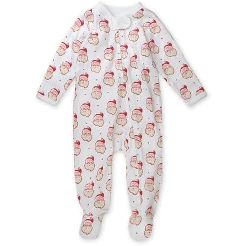 HonestBaby Baby 100% Organic Cotton Holiday Sleep & Play Footed One-Piece Pajama