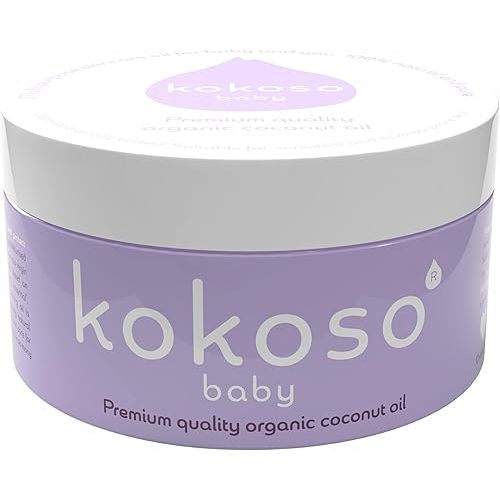 Baby Organic Coconut Oil – Moisturising 100% Natural Baby Oil for Baby Massage, Dry, Sensitive and Normal Baby Skin – 168g