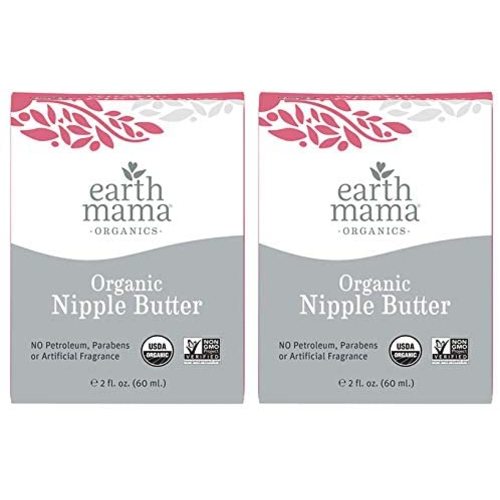 Organic Nipple Butter Breastfeeding Cream by Earth Mama | Lanolin-free, Safe for Nursing & Dry Skin, Non-GMO Project Verified, 2-Fluid Ounce (2-Pack) - 2 Fl Oz (Pack of 2)