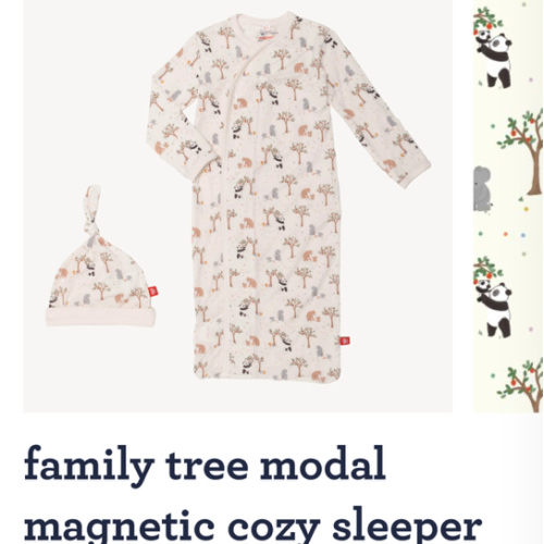 family tree modal magnetic cozy sleeper gown + hat set – Magnetic Me