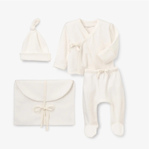 Whisper White Velour Layette Set – Elegant Baby