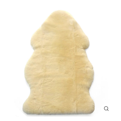 Sheepskin Rug for Babies, 100% Natural, Shorn Lambskin Wool, 2 x 3 Feet, Flax