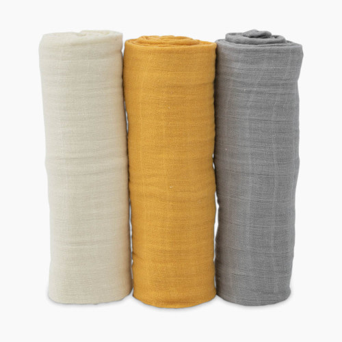Little Unicorn Cotton Muslin Swaddle 3 Pack - Mustard