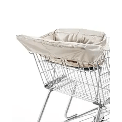 Skip Hop Baby Shopping Cart Cover & Baby High Chair Cover 2-in-1 with Secure Seatbelt, Padded Seat, Soft Fabric, Machine Washable Liner, Toy Loops and Built-in Carry Pouch, Take Cover, Oat