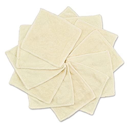 babygoal 12-Pack Rayon from Bamboo Baby Cloth Wipes- Reusable & Washable Small Saliva Towels for Newborns- Ultra-Soft Face Wipes