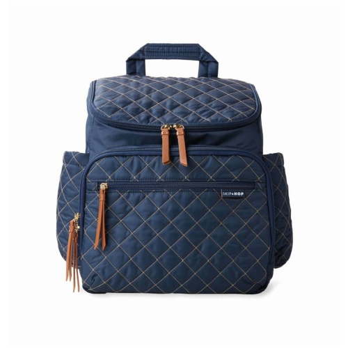 Skip Hop Diaper Bag Backpack: Forma, Multi-Function Baby Travel Bag with Changing Pad & Stroller Attachment, Navy