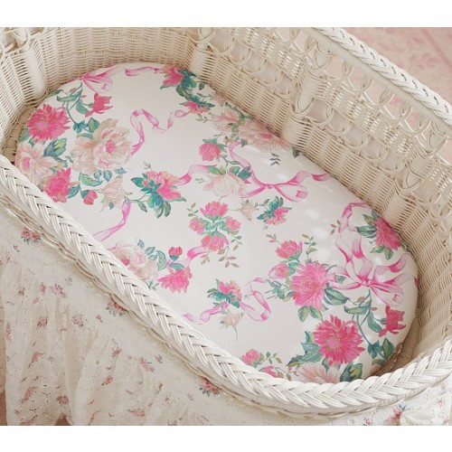 LoveShackFancy Cabbage Rose Organic Bassinet Pad Cover | Pottery Barn Kids
