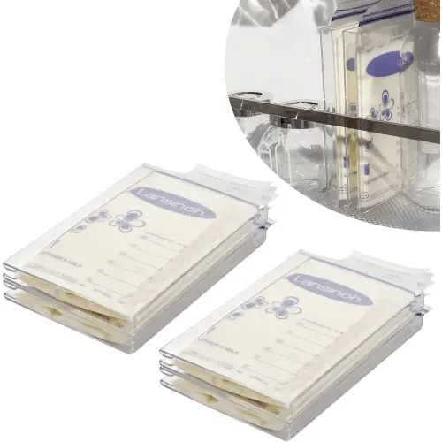 4-Pack Freeze Flat Breast Milk Storage Bag |Breastmilk Freezer Flattener Kit Make Mother's Milk Bags Organizer Even to Save Refrigerator Space | Fit 3 4 5 6oz
