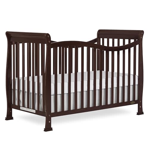 Dream On Me Violet 7-In-1 Convertible Life Style Crib In Espresso, Greenguard Gold Certified, 4 Mattress Height Settings, Made Of Sustainable New Zealand Pinewood