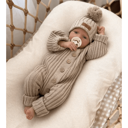 Little B's Chunky Rib Baby Jumpsuit - Oak