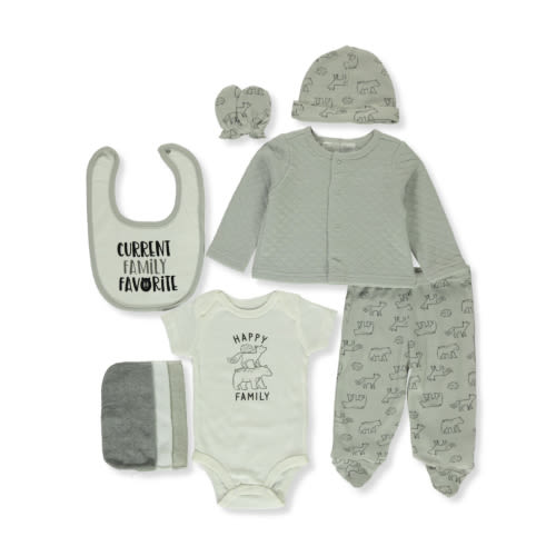 Koala Baby Baby Boys' 10-Pack Animal Friends Layette Set - gray, 3 - 6 months (Newborn)