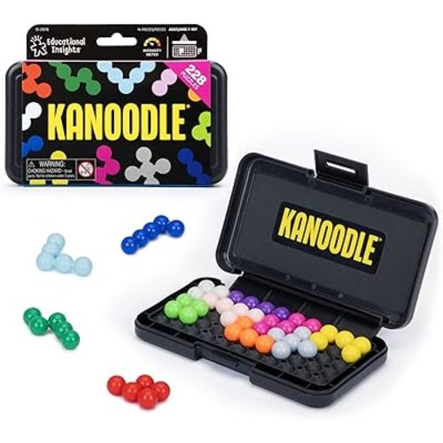 Educational Insights Kanoodle - Original 3D Brain Teaser Puzzle, Single Player Mind Challenge Toys, Handheld Travel Games, Challenging Logic Puzzles and Gifts for Kids, Teens & Adults Ages 7+