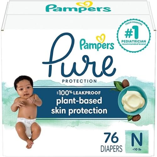 Pampers Baby Diapers Pure Protection - Size 0, 76 Count