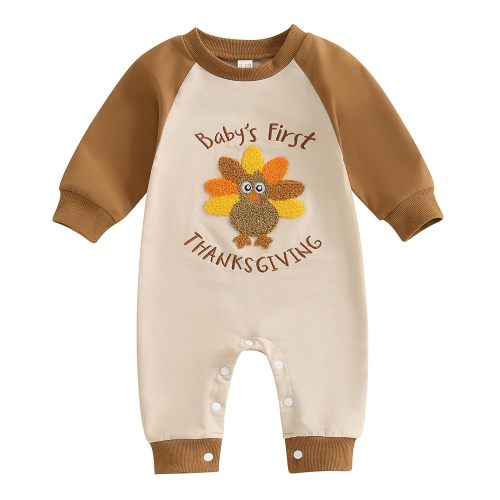 My First Halloween Baby Boy Girl Outfit Pumpkin Letter Embroidery Romper Long Sleeve Jumpsuit Cute Fall Clothes