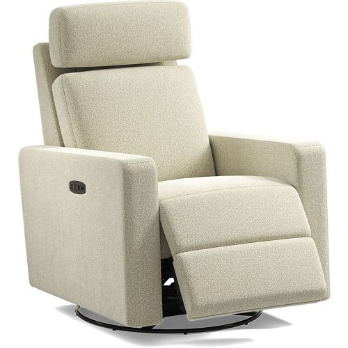 Clifton Beige Knitted Swivel Glider Recliner