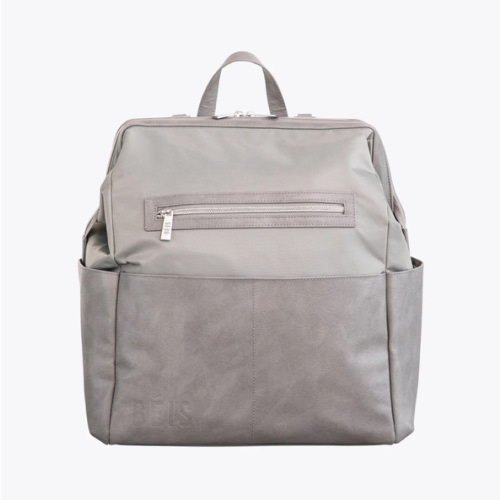 BÉIS 'The Backpack Diaper Bag' in Grey - Chic Diaper Backpack