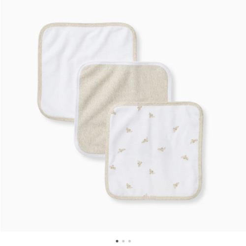 Golden Bee Organic Cotton Knit Terry Washcloths 3 Pack