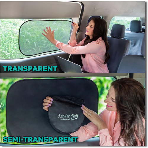 Kinder Fluff Universal Car Window Sunshade for SUVs, Trucks, Automobiles - Baby Sun Protection