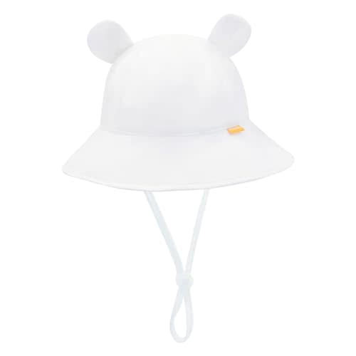 POMIJIAN Baby Sun Hat Girls UPF 50+ Beach Kids Hats Boys Wide Brim Cute Toddler Bucket Hat Floppy Infant Sun Hats