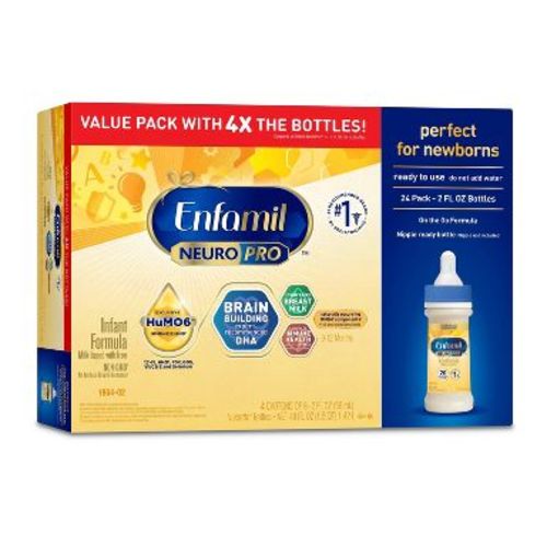 Enfamil NeuroPro Ready to Feed Infant Formula Bottles - 2 fl oz Each/24ct: Non-GMO, Gluten-Free, Added Prebiotics