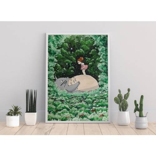 Framed and Print Canvasmy Neighbor Totoro Studio Ghibli and - Etsy