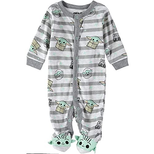 Star Wars Baby Boys The Mandalorian Footie Pajamas Romper Baby Yoda - Baby Pajamas - Baby Sleeper